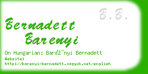 bernadett barenyi business card